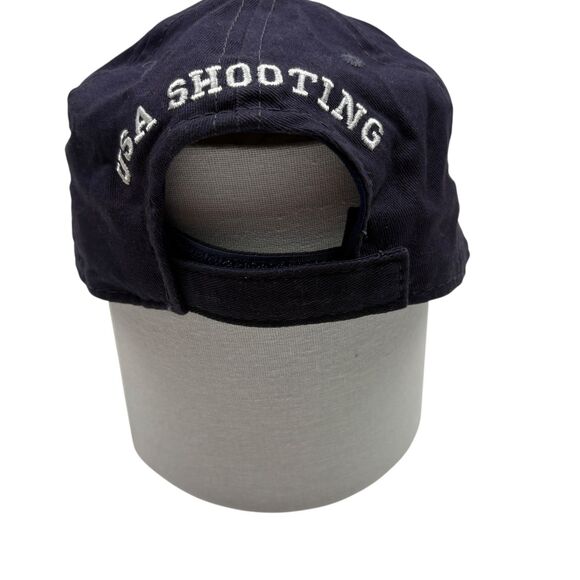 USA Shooting Navy Dad Hat Letter A Logo Strapback Cap American Flag Embroidery - Picture 2 of 6